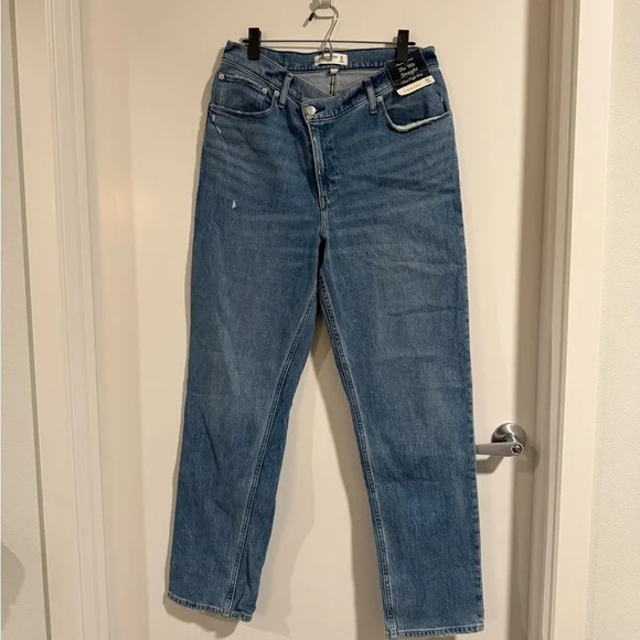 Abercrombie & Fitch The ‘90s Straight Ultra High Rise Blue Jeans Curve Love - Picture 1 of 8